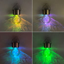 LED Solar Lamp Cracked Glass Ball Hanging Light Waterproof Garden Decor (F)