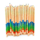 10pcs Four Color Lead Wood Pen DIY Rainbow Color Graffiti Stationery V