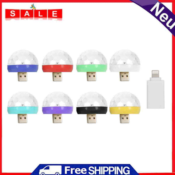 Mini USB Disc Ball Light LED Party Lamp Colorful Effect Stage Lights Home Decor