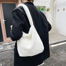 Fashion Women Plush Leopard Love Heart Large Capacity Dead Shoulder Bag Handbags