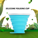 270mL Foldable Silicone Cup Outdoor Retractable Ultra-thin Water Mug (Blue)