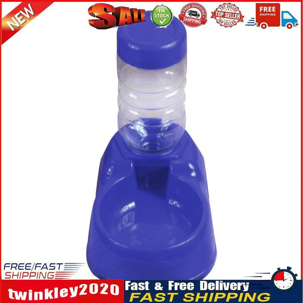 Pet Dog Puppy Cat Automatic Water Dispenser Food Dish Bowl Feeder Blue Newly
