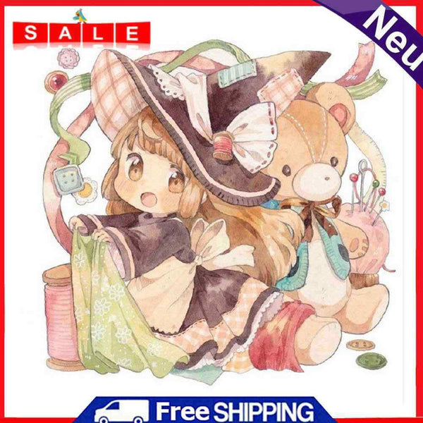 Partial Cross Stitch Witch Sewing Kit 3 Beach Stamped Artwork Gift Home Decor