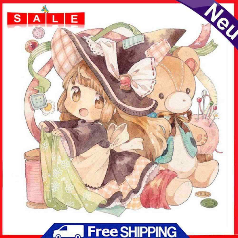Partial Cross Stitch Witch Sewing Kit 3 Beach Stamped Artwork Gift Home Decor
