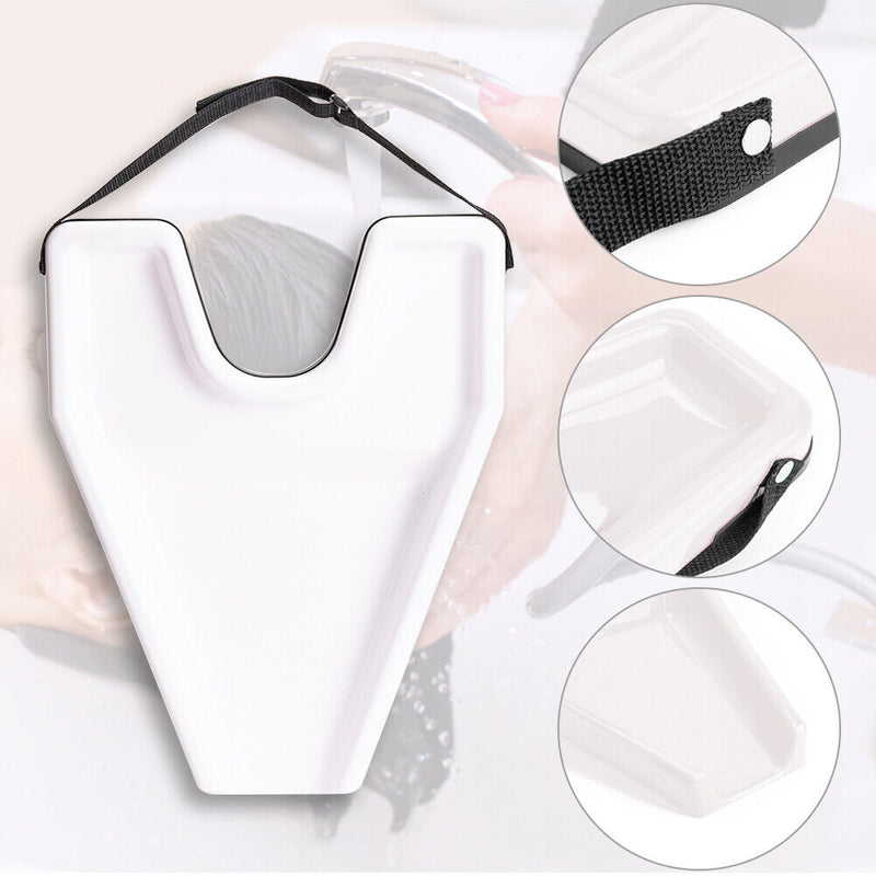 Portable Hair Washing Tray Patient Spa Neck Rest Professional Salon (White)
