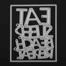 2pcs Eat Sleep DIY Cutting Die Stencil Scrapbook Embossing Craft Album Card-2047