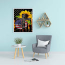 Full Stamped Cross American Flag Sunflower DIY 11CT Eco-Cotton Thread Needlework