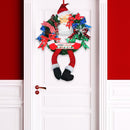 Merry Christmas Santa Claus Front Door Wreath Wall Hanging Pendant Garland