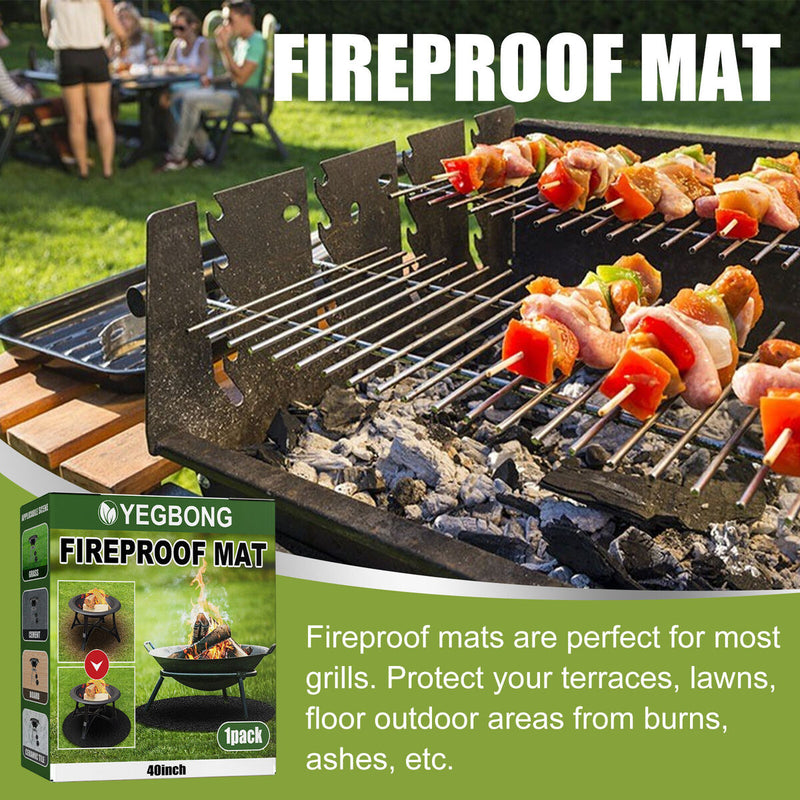 Fire Pit Mat - Fire Heat Resistant Pad for Under Grill Bonfires Grass Garden