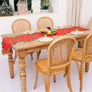 Durable Red Flowers String Table Flag Dust Cover for Christmas Home Party Supply