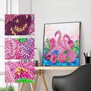 5D DIY Partial Special Shaped Drill Diamond Painting Pink Swan Home Decor