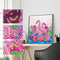 5D DIY Partial Special Shaped Drill Diamond Painting Pink Swan Home Decor