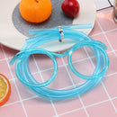 Flexible Soft Plastic Glasses Straw Kids Party Unique Drinking Tube (Blue) Newly