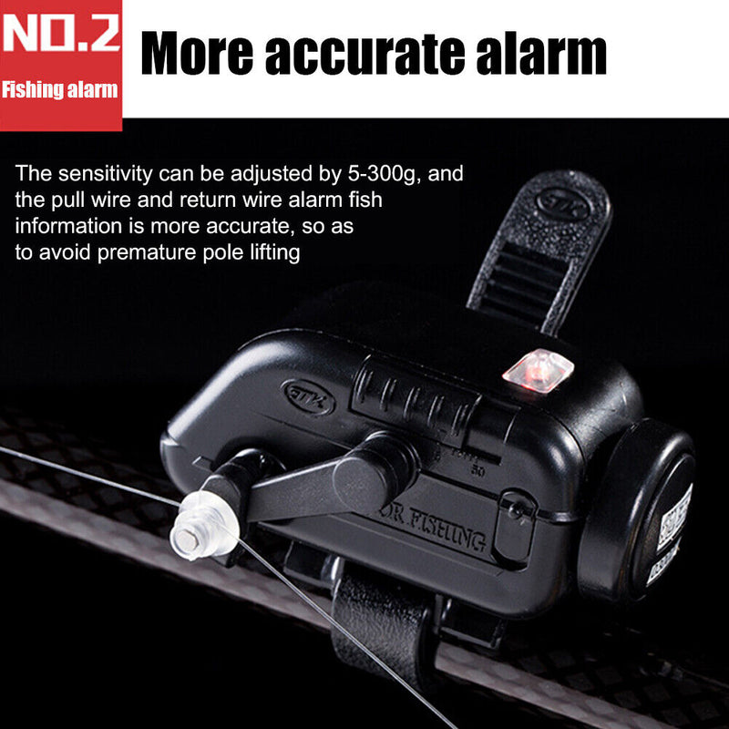 LED Fish Bite Alarm Indicator Sound Bell Electronic Fishing Rod Tip Alert