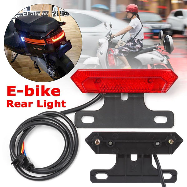 Electric Bicycle Accessories Tail LED Lamp E-bike Rear Light Safety Warning