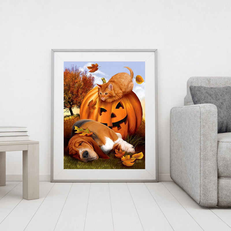 Digital Oil Painting Halloween Animals for Children Hand Painted Art Decoration