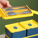 1400ML Bento Box Portable Double Layer Lunch Containers With Utensil for Outdoor