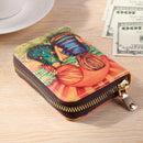 Women Cute PU Leather Mini Wallet Casual Ladies Cartoon Card Holder (D)