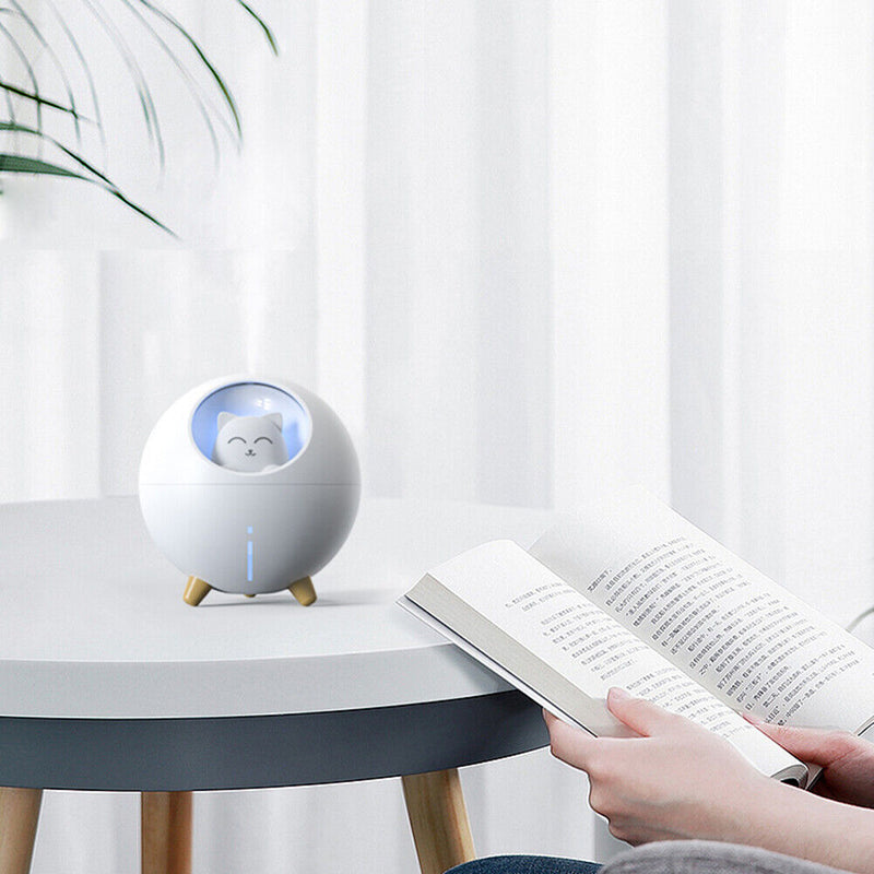 Aromatherapy Spray Desktop Air Humidifier Cute Pet Aroma Diffuser (White)
