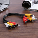 Black Audio Video Cable 25cm 3RCA Male Female 6RCA Female Audio Video-Ka