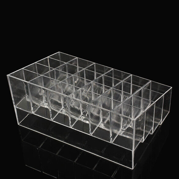 24 Trapezoid Clear Makeup Display Lipstick Case Cosmetic Organizer Box Hold