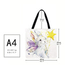 Cute white rabbit Printed Shoulder Shopping Bag Casual Large Tote Handbag