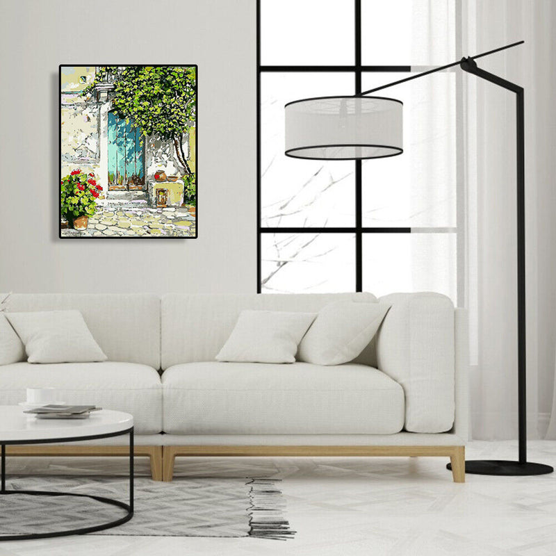 Hand Painted Artwork Frameless DIY Sunny Doorway Painting By Numbers Picture Kit
