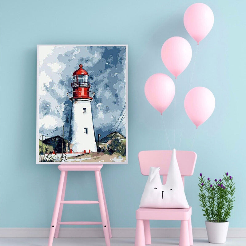 Lighthouse 40x50cm Oil Paint By Numbers Picture DIY Painting M736