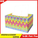 Rhinestone Drawing Handmade Art Tissue Box Case Craft for Home Office Car Decor