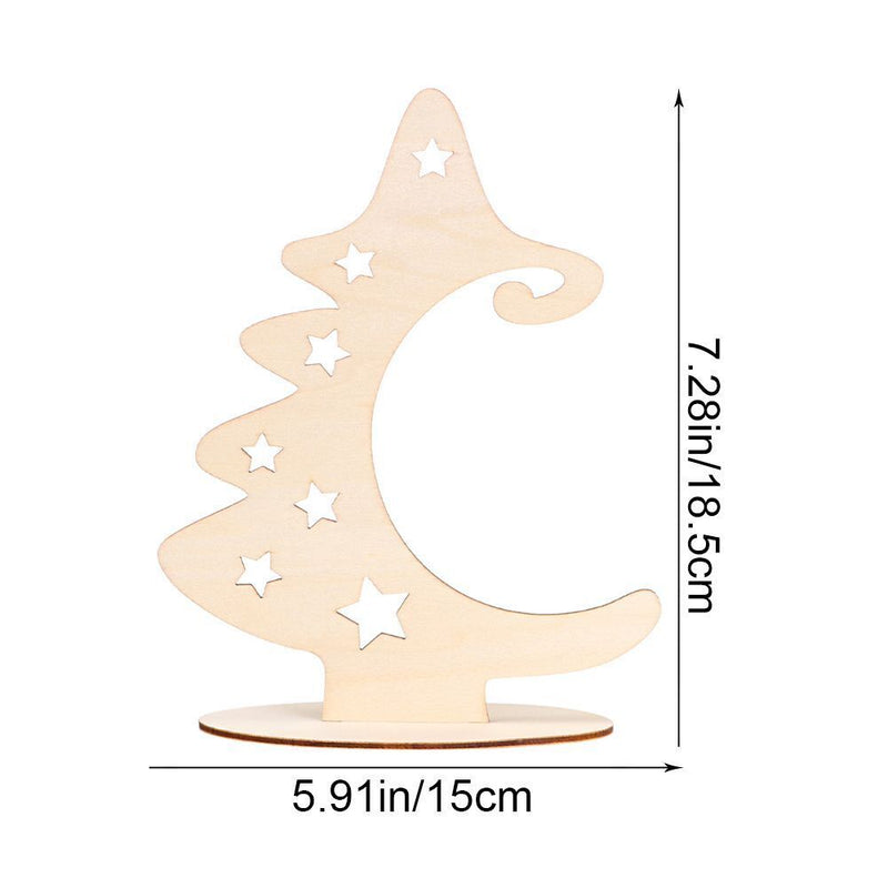 Xmas Tree Christmas Ornaments Christmas Tree Crafts Wood Slices with Stand