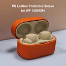 PU Leather Protective Cover Case for Sony WF-1000XM4 Charging Case (Orange)