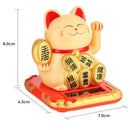 Chinese Lucky Cat Wealth Waving Shaking Hand Fortune Welcome Craft (Yellow)