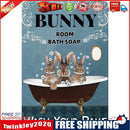 Bathtub Bunnies Retro Metal Plate Tin Sign Plaque Poster for Bar Club Cafe