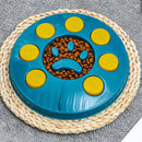 Pet Dog Rotating Feeding Food Bowls Cat Slow Eating Feeder Dish (Lake Blue)