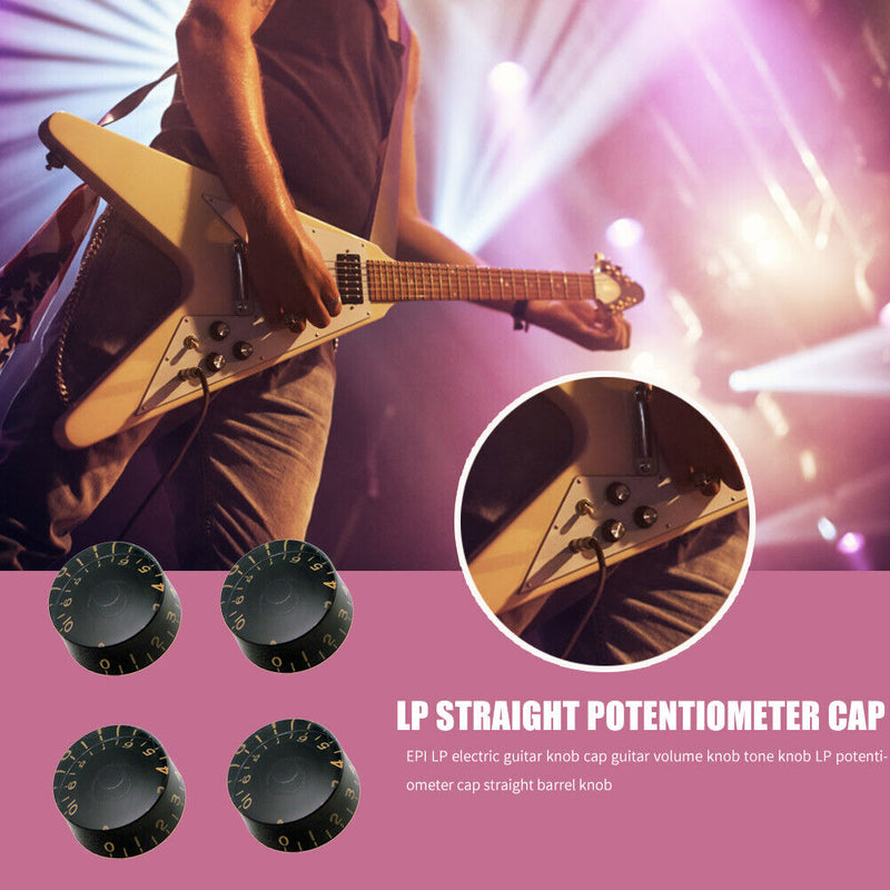4pcs Musical Instrument Volume Tone Buttons Electric Guitar Knob Cap for EPI