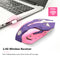 2.4GHz Wireless Optical Mouse 2400DPI Adjustable Mute Gaming Mice (Purple)