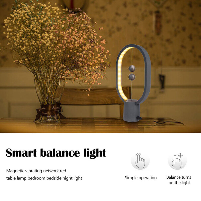 USB Balance LED Table Lamp Magnetic Mid-air Switch Night Light (Dark Grey)