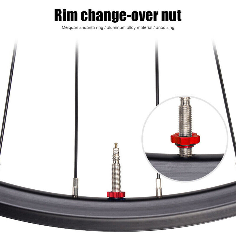 VXM 2pcs MTB Bike Schrader Presta Nozzle Wheel Nut Rim Conversion with Wrench