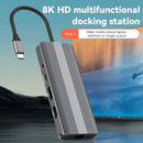 Jack 8K DP HDMI Gigabit Ethernet USB Type-C Hub Docking Station For Laptop PC