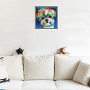 5D DIY Diamond Painting Lovely Colorful Dog Cross Stitch Embroidery Mosaic