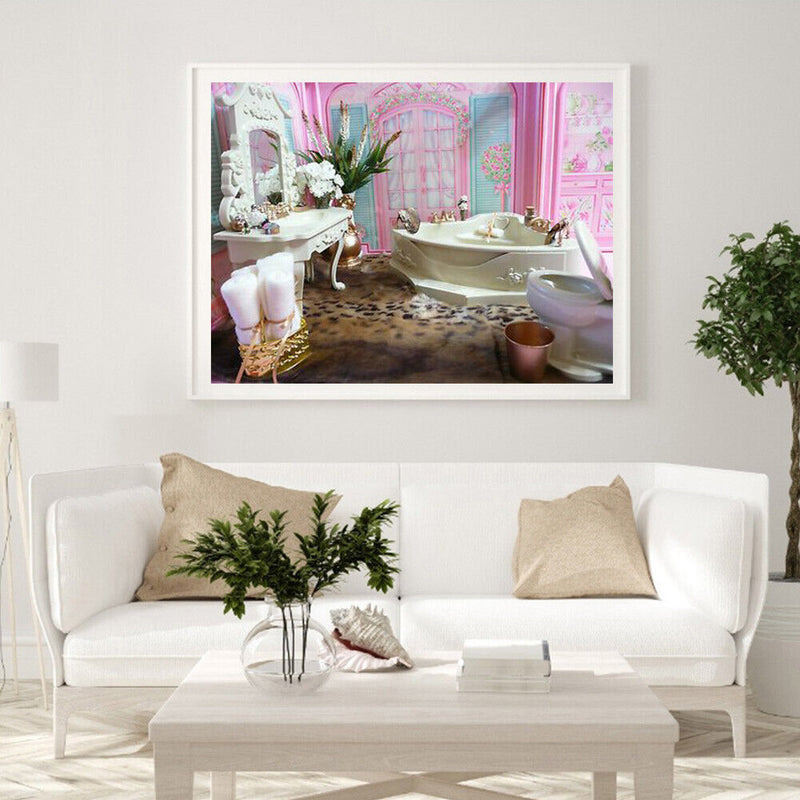 5D DIY Full Drill Round Shape Bathtub Rhinestone Diamond Drawing Home Decoration