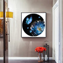 Digital Paint Circular Pattern Painted By Numbers On Canvas