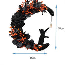 Crystal Pendant Gothic Rose Halloween Wreath Moon Cat Garland Door Hanging