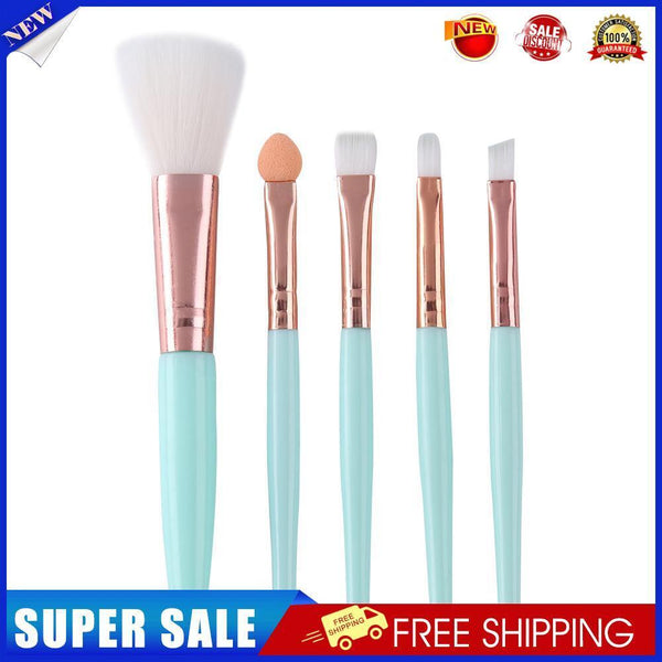 5pcs Portable Makeup Brush Set Soft Nylon Eyeshadow Foundation Brush (Blue)