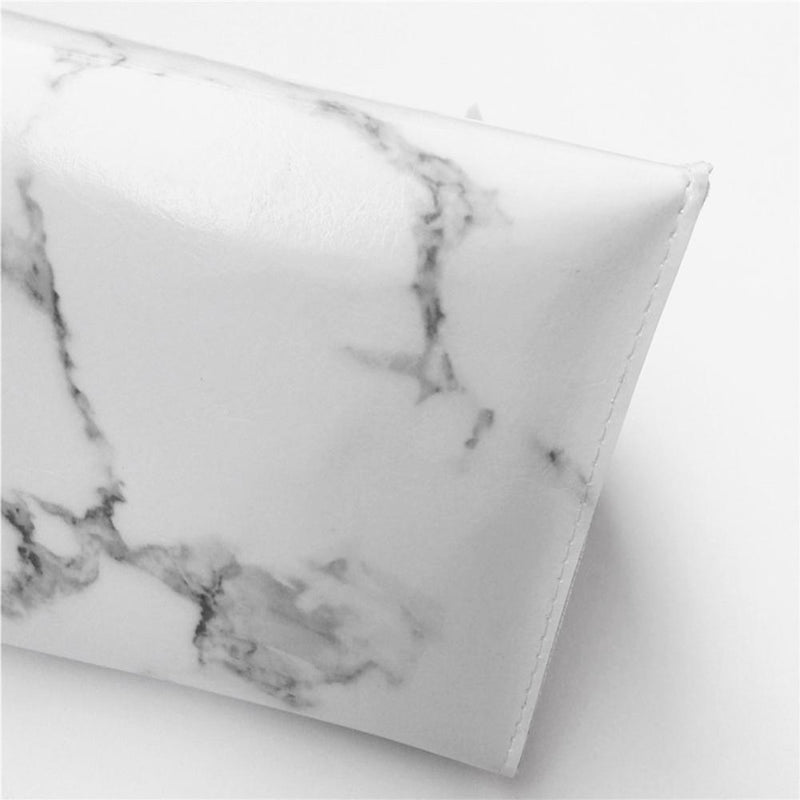 Marble Tissue Box Case Leather Home Car Napkin Paper Towel Container (White