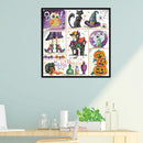 DIY Printed Canvas Cross Stitch Kits Halloween Day Animal 11CT Needlework Set