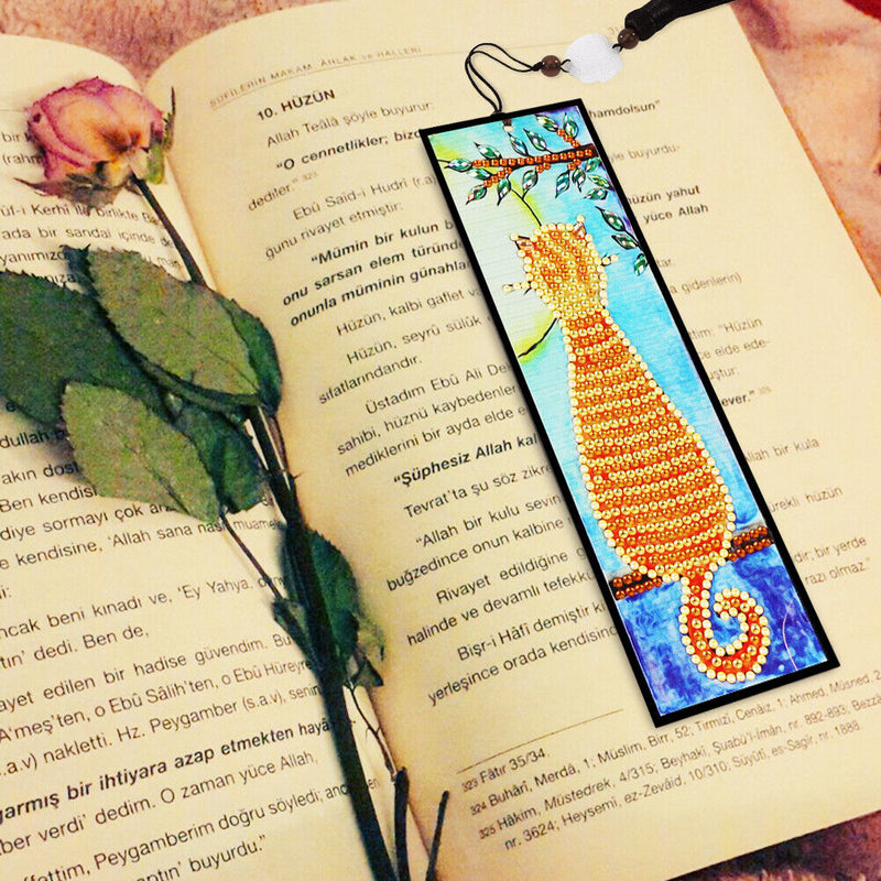 Diamond Painting Bookmark 5D DIY Special Shaped Book Marks with Tassels
