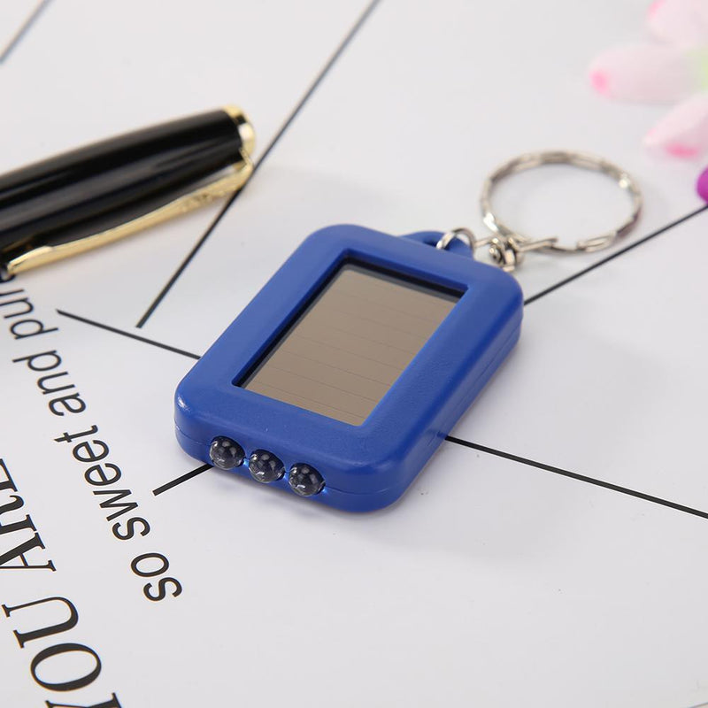 Portable Keychain LED Flashlight Solar Power Light Torch for Hiking Camping