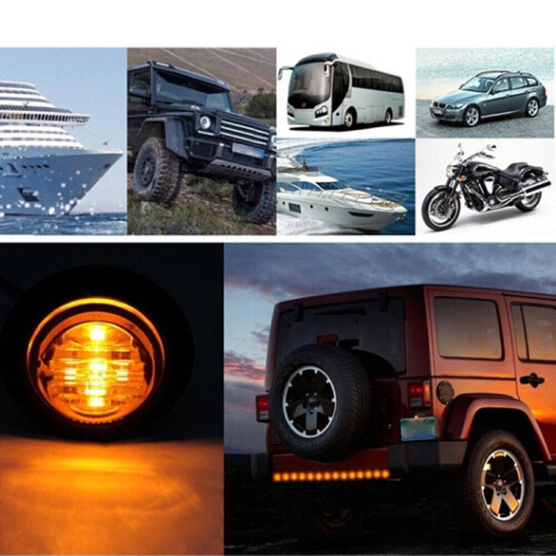 5pcs 12V-24V 3 SMD LEDs Trailer Side Marker Lights Clearance Light (Orange)