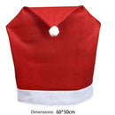 Xmas Santa Hat Chair Back Cover Home Party Dinner Table Art Decorative Case